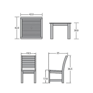 Weatherly 5pc Square Dining Table Set Dining Set