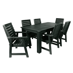 Weatherly 7pc Rectangular Outdoor Dining Set Dining Set 72" x 42" Table / Charleston Green