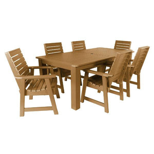 Weatherly 7pc Rectangular Outdoor Dining Set Dining Set 84" x 42" / Toffee