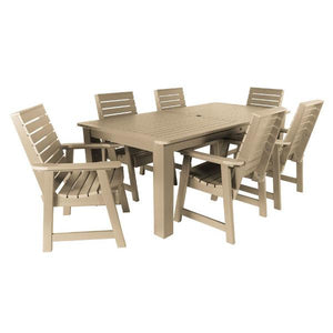 Weatherly 7pc Rectangular Outdoor Dining Set Dining Set 84" x 42" / Tuscan Taupe