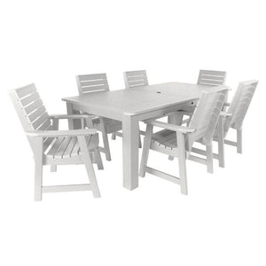 Weatherly 7pc Rectangular Outdoor Dining Set Dining Set 84" x 42" / White