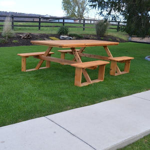 Western Red Cedar 8ft Walk-In Table Picnic Table