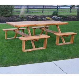 Western Red Cedar 8ft Walk-In Table Picnic Table