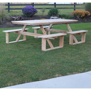 Western Red Cedar 8ft Walk-In Table Picnic Table