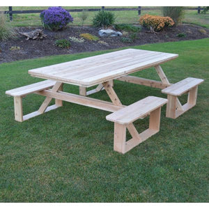 Western Red Cedar 8ft Walk-In Table Picnic Table