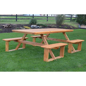 Western Red Cedar 8ft Walk-In Table Picnic Table