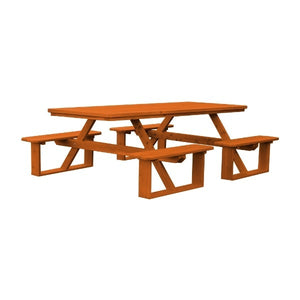 Western Red Cedar 8ft Walk-In Table Picnic Table