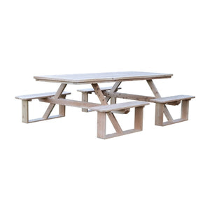 Western Red Cedar 8ft Walk-In Table Picnic Table