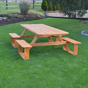 Western Red Cedar 8ft Walk-In Table Picnic Table