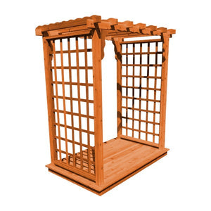 Western Red Cedar Lexington Arbor with Deck Porch Swing Stand 5ft / Cedar Stain