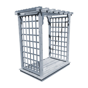 Western Red Cedar Lexington Arbor with Deck Porch Swing Stand 5ft / Gray Stain