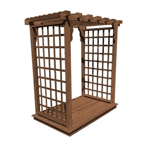 Western Red Cedar Lexington Arbor with Deck Porch Swing Stand 5ft / Mushroom Stain