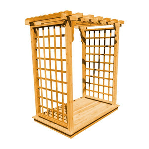 Western Red Cedar Lexington Arbor with Deck Porch Swing Stand 5ft / Natural Stain