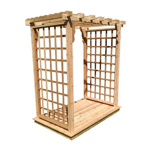 Western Red Cedar Lexington Arbor with Deck Porch Swing Stand 5ft / Unfinished