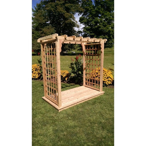 Western Red Cedar Lexington Arbor with Deck Porch Swing Stand 6ft / Unfinished