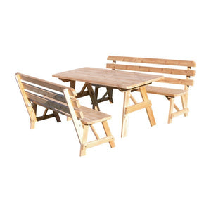 Western Red Cedar Picnic Table with 2 Backed Benches Picnic Table