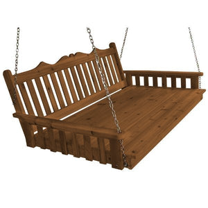 Western Red Cedar Royal English Garden Swingbed Porch Swing Bed 6ft / Oak Stain