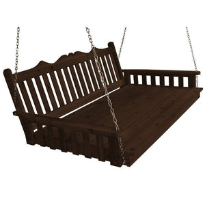 Western Red Cedar Royal English Garden Swingbed Porch Swing Bed 6ft / Walnut Stain
