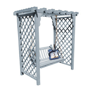 Yellow Pine Covington Arbor & Swing Porch Swing 5ft / Gray Stain