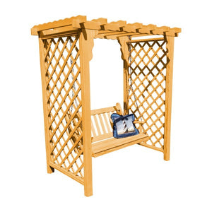 Yellow Pine Covington Arbor & Swing Porch Swing 5ft / Natural Stain