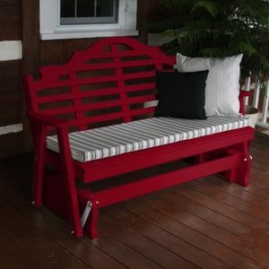 Yellow Pine Marlboro Glider Outdoor Glider 5ft / Tractor Red Paint