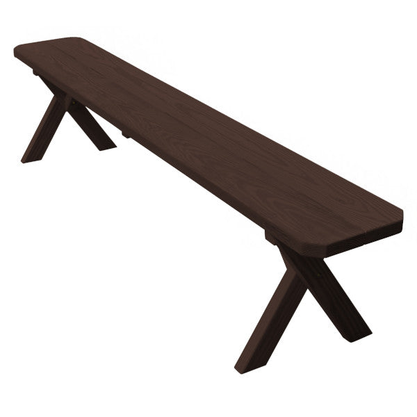 Yellow Pine Picnic Crossleg Bench Size 5ft, 6ft, 8ft Picnic Bench 6ft / Walnut Stain