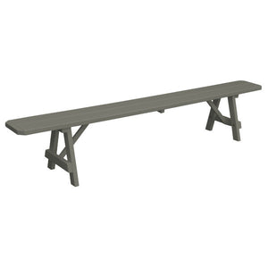 Yellow Pine Traditional Backless Bench – Size 5ft, 6ft, 8ft Picnic Bench 8ft / Olive Gray Paint