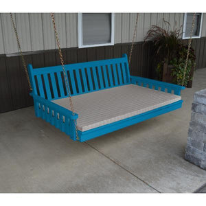 Yellow Pine Traditional English Swing Bed Size 6ft Porch Swing Bed
