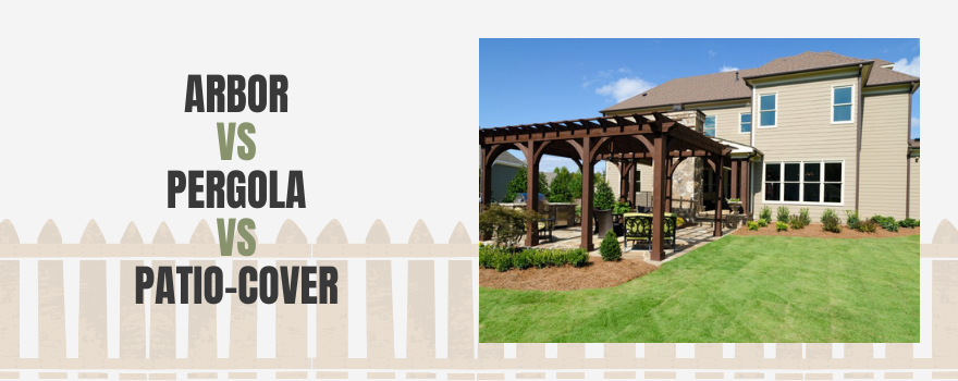 What is the difference between an Arbor vs Pergola vs a Patio-Cover - The Charming Bench Company