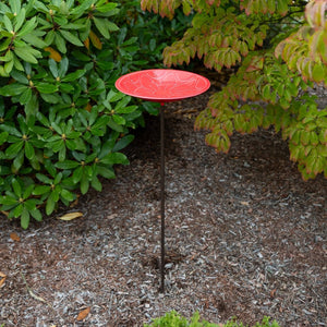 12" Lolly Embossed Birdbaths with Garden Stake Birdbath
