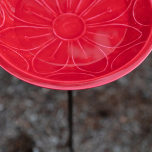 12" Lolly Embossed Birdbaths with Garden Stake Birdbath