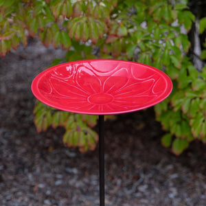 12" Lolly Embossed Birdbaths with Garden Stake Birdbath