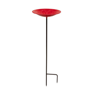 12" Lolly Embossed Birdbaths with Garden Stake Birdbath