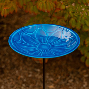 12" Lolly Embossed Birdbaths with Garden Stake Birdbath