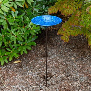 12" Lolly Embossed Birdbaths with Garden Stake Birdbath