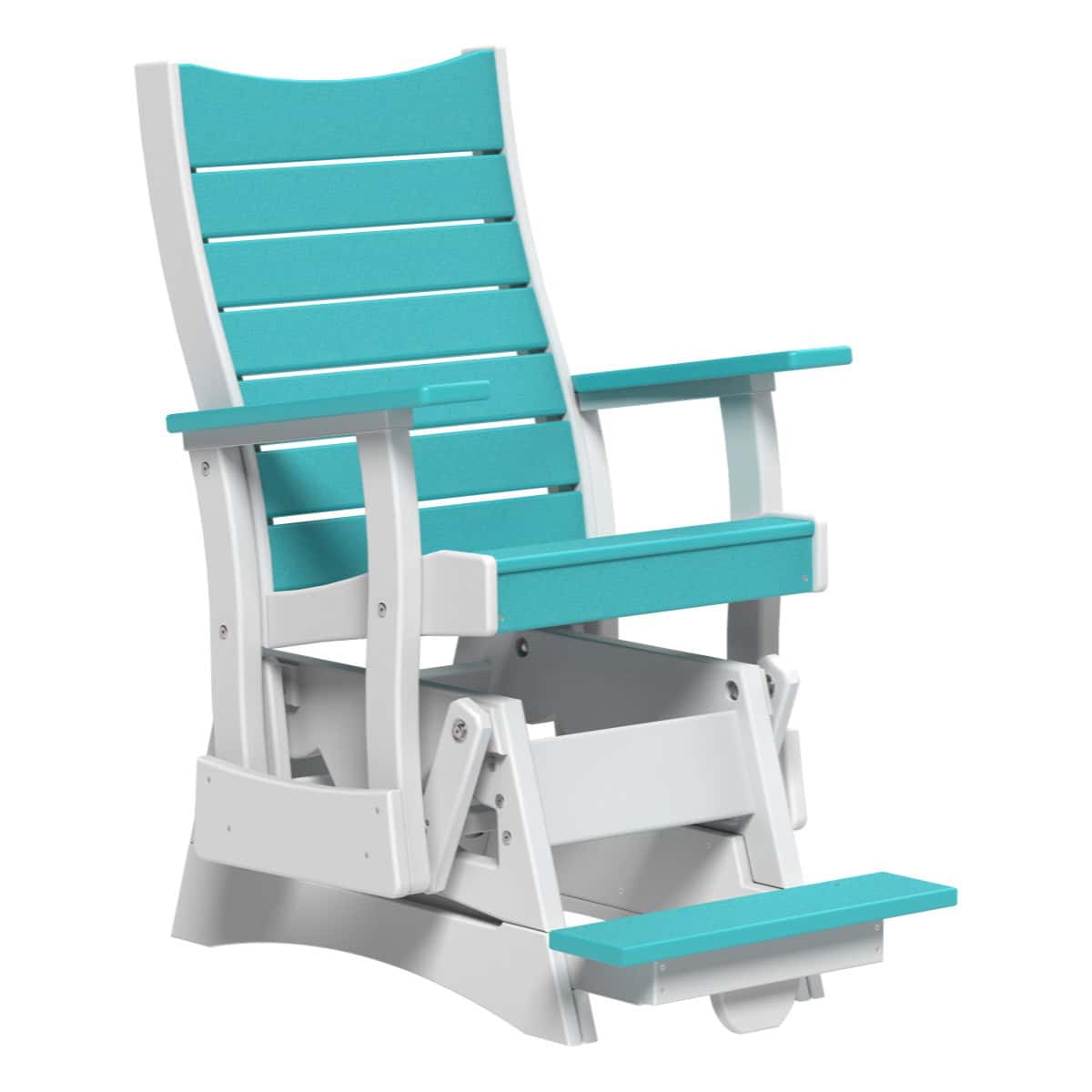 2' Contour Balcony Glider Porch Swing Aruba Blue & White