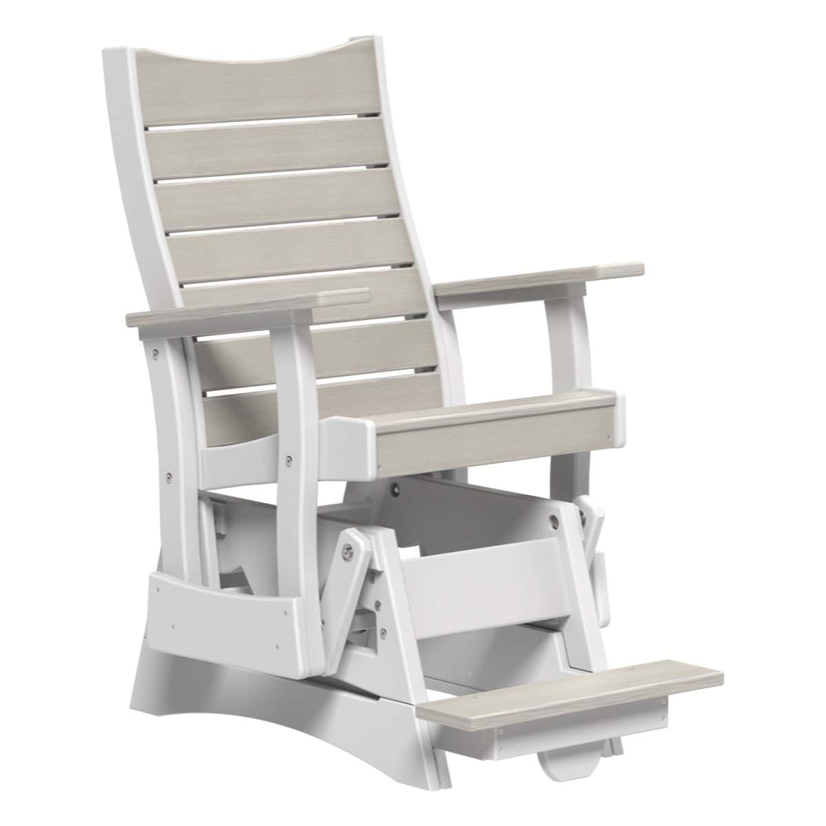 2' Contour Balcony Glider Porch Swing Birch & White