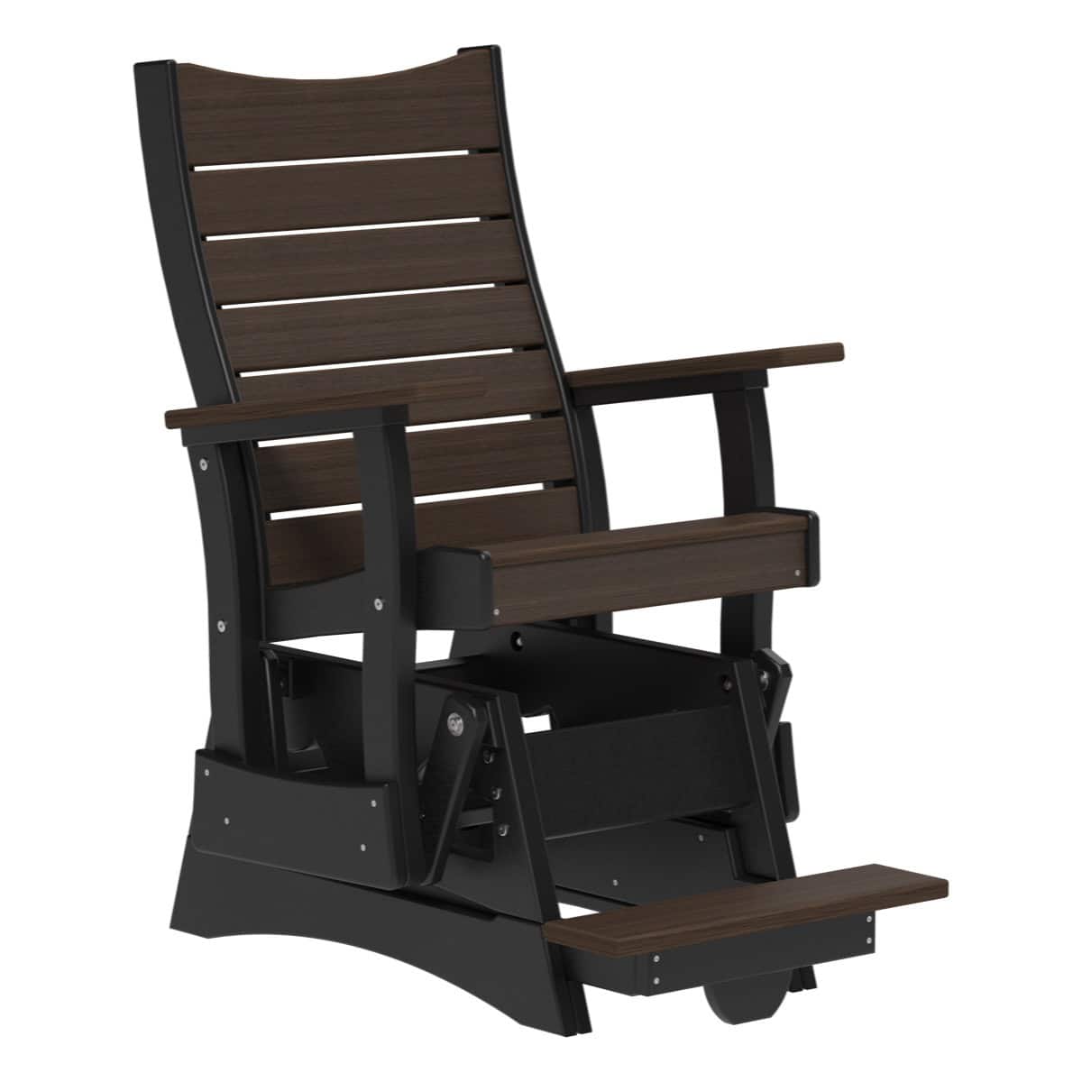 2' Contour Balcony Glider Porch Swing Brazilian Walnut & Black