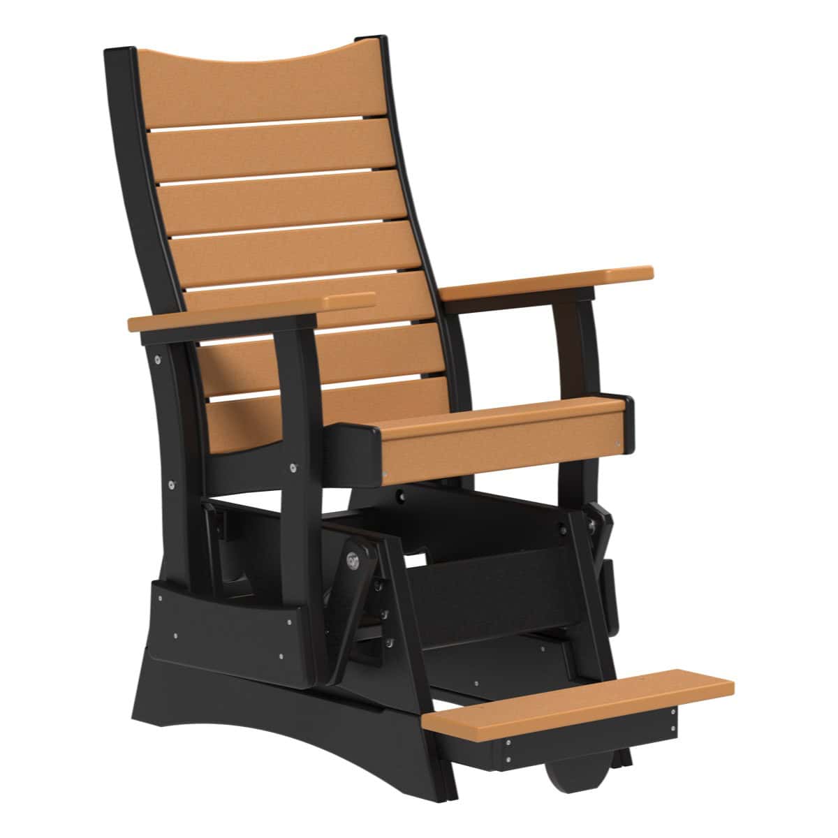 2' Contour Balcony Glider Porch Swing Cedar & Black