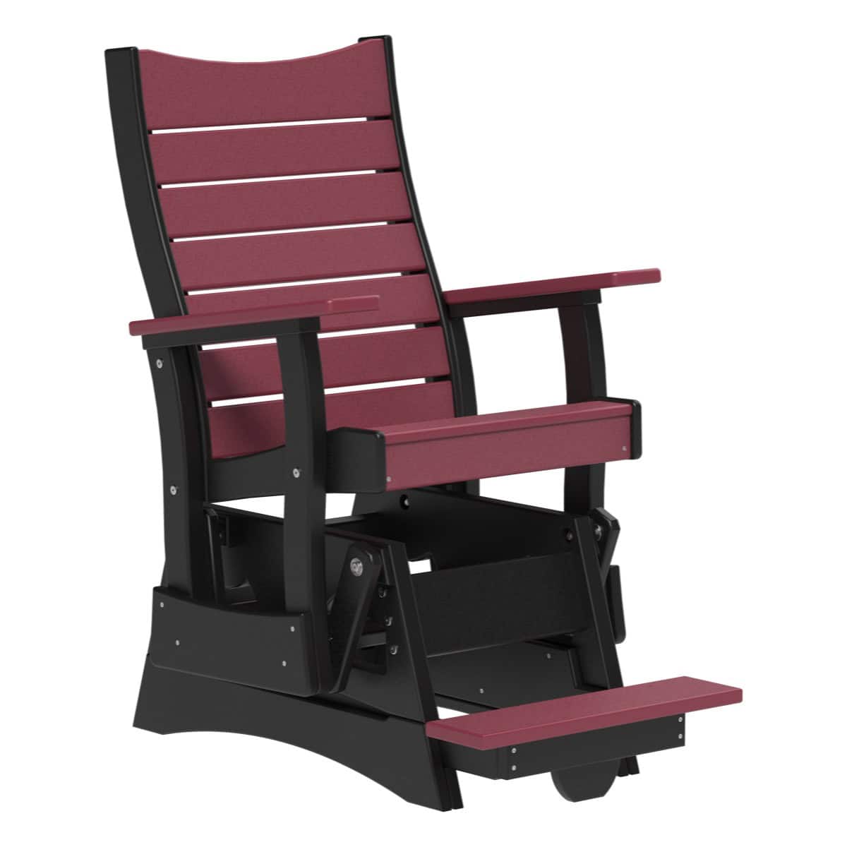 2' Contour Balcony Glider Porch Swing Cherrywood & Black