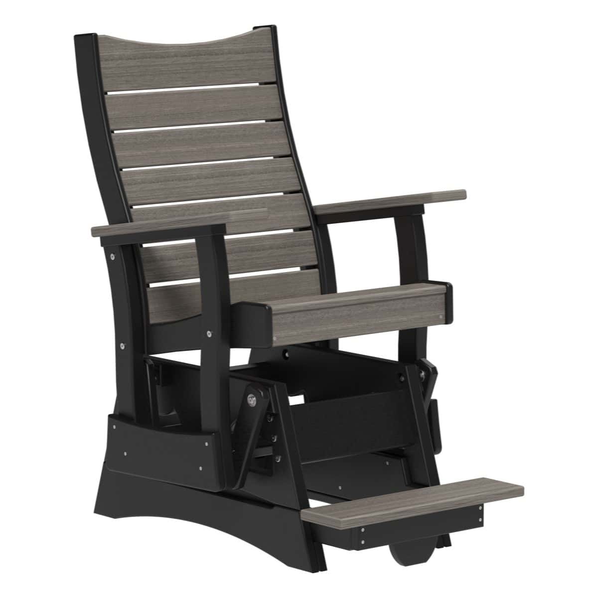 2' Contour Balcony Glider Porch Swing Coastal Gray & Black