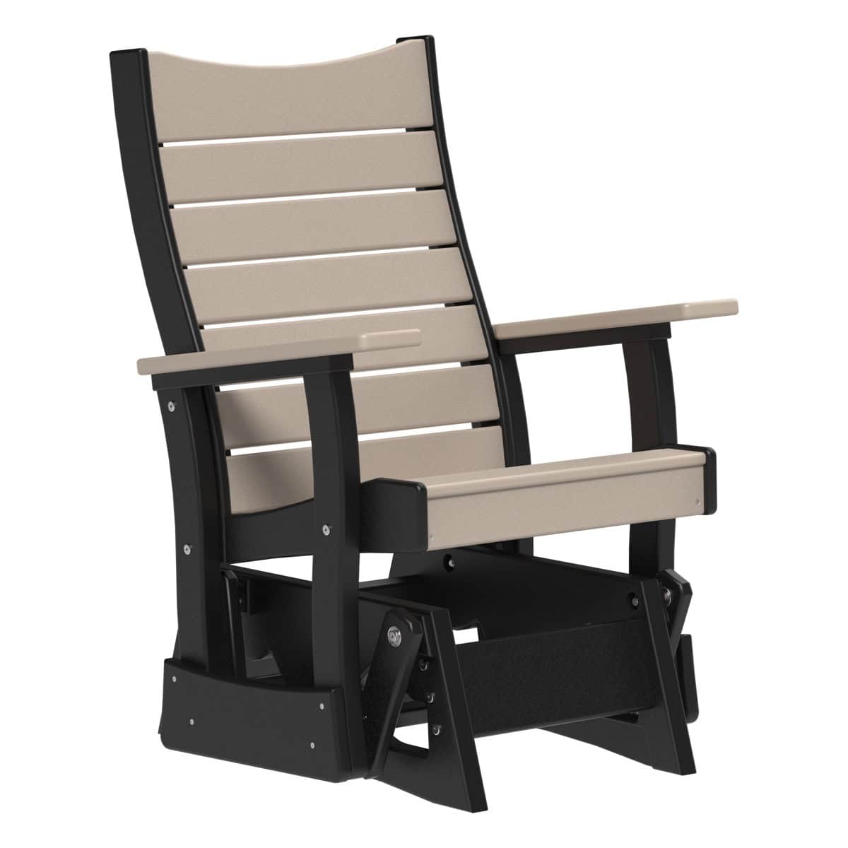 2' Contour Glider Chair Porch Swing Weatherwood & Black