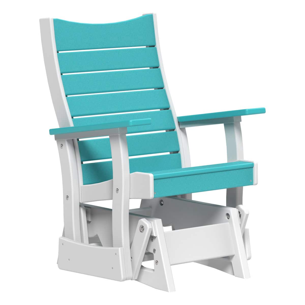 2' Contour Glider Porch Swing Aruba Blue & White