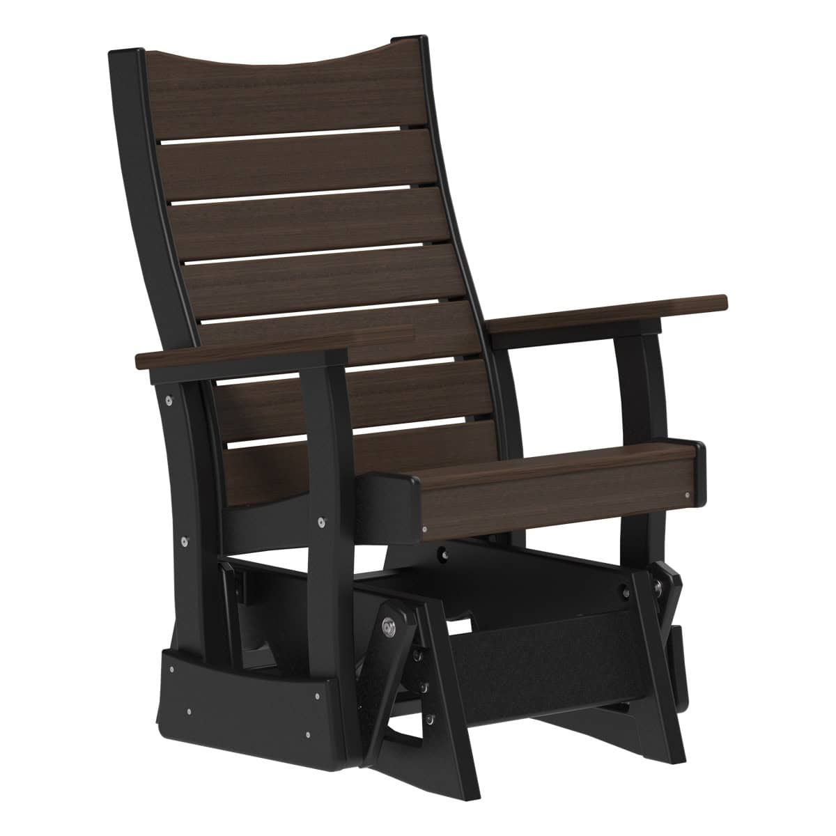 2' Contour Glider Porch Swing Brazilian Walnut & Black