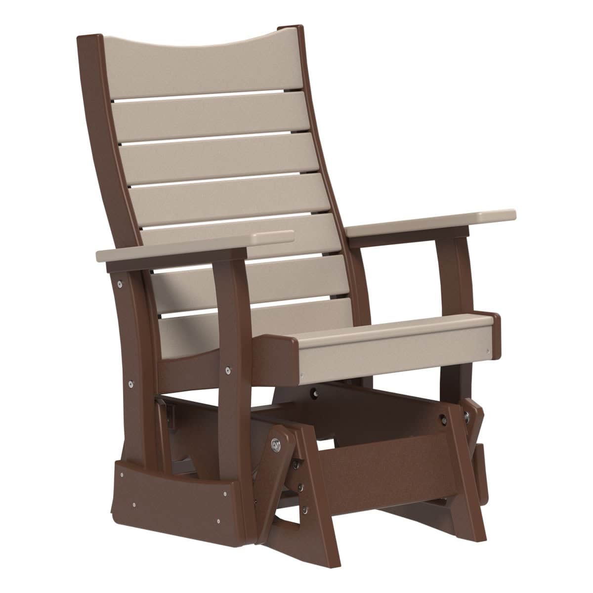 2' Contour Glider Porch Swing Weatherwood & Chestnut Brown
