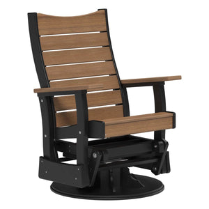 2’ Contour Swivel Glider Porch Swing Antique Mahogany & Black
