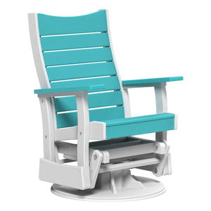 2’ Contour Swivel Glider Porch Swing Aruba Blue & White