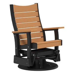 2’ Contour Swivel Glider Porch Swing Cedar & Black