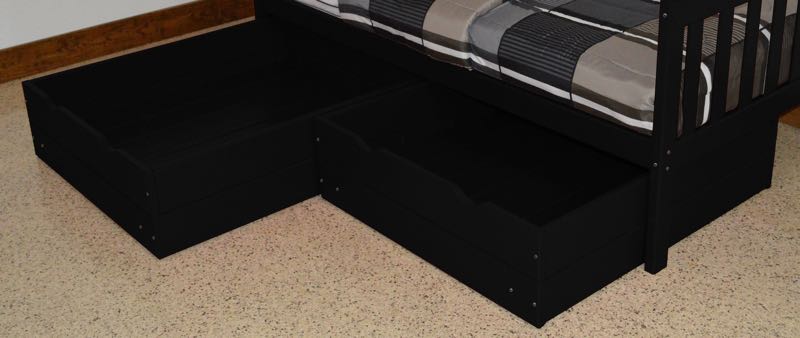 2 Piece Drawers Drawers Full / Black Paint