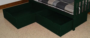 2 Piece Drawers Drawers Full / Dark Green Paint